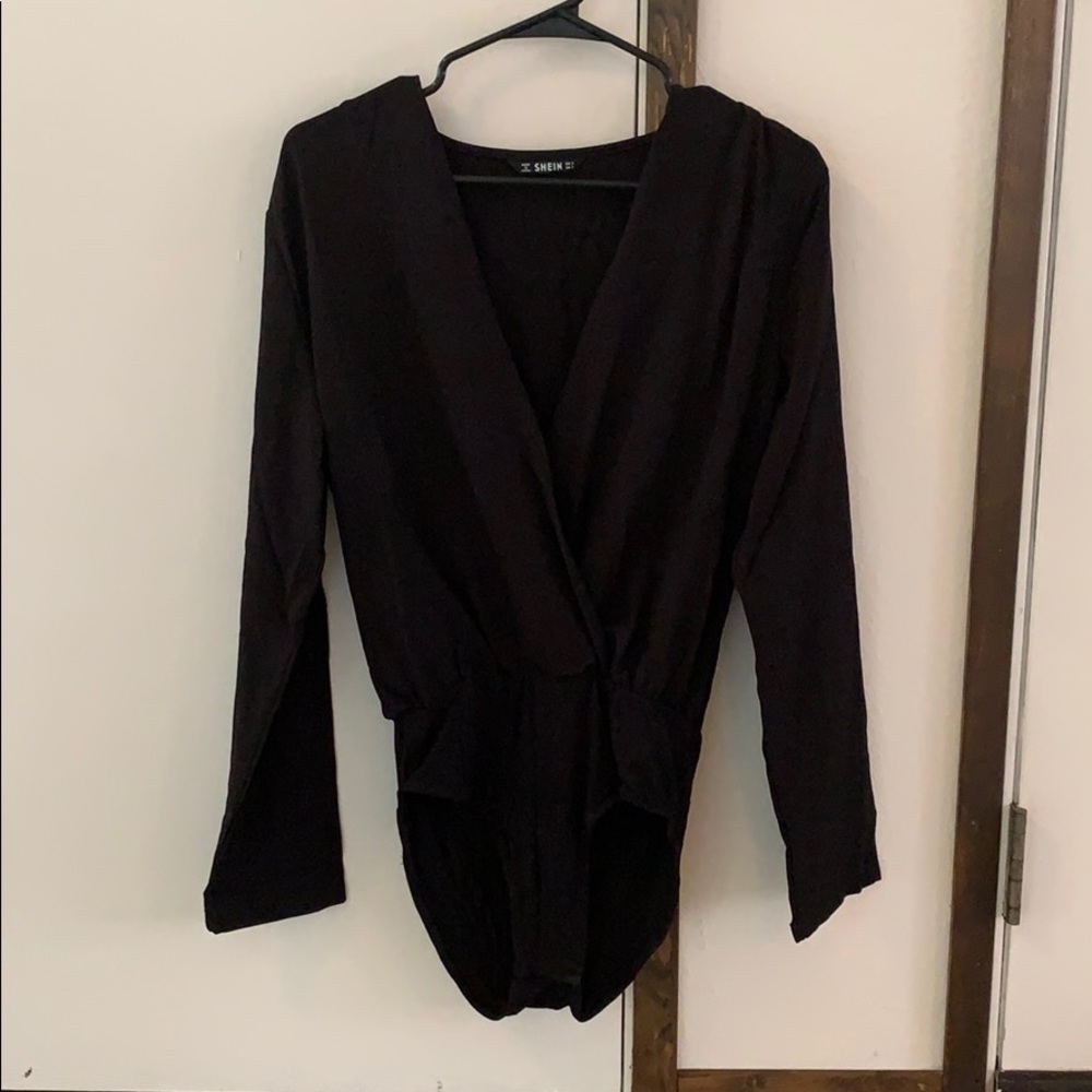 Black shein long sleeve bodysuit